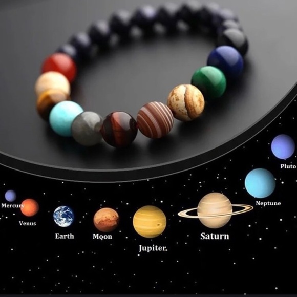 Planets Natural Stone Bracelet - Picture 2 of 7